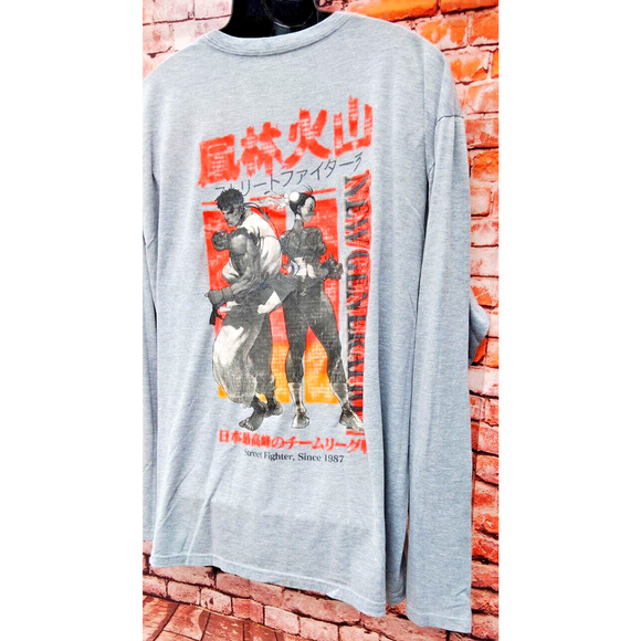 Original Printed Street Fighter Gray Long Sleeve New Generation T Japanese Print - Picture 7 of 9